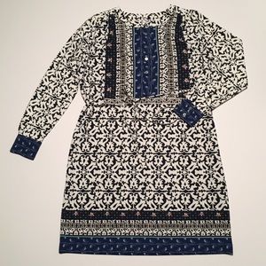 LOFT Floral Mosiac Print Long Sleeves Dress